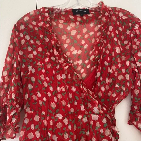The Kooples Red Floral Wrap Dress - Picture 4 of 4